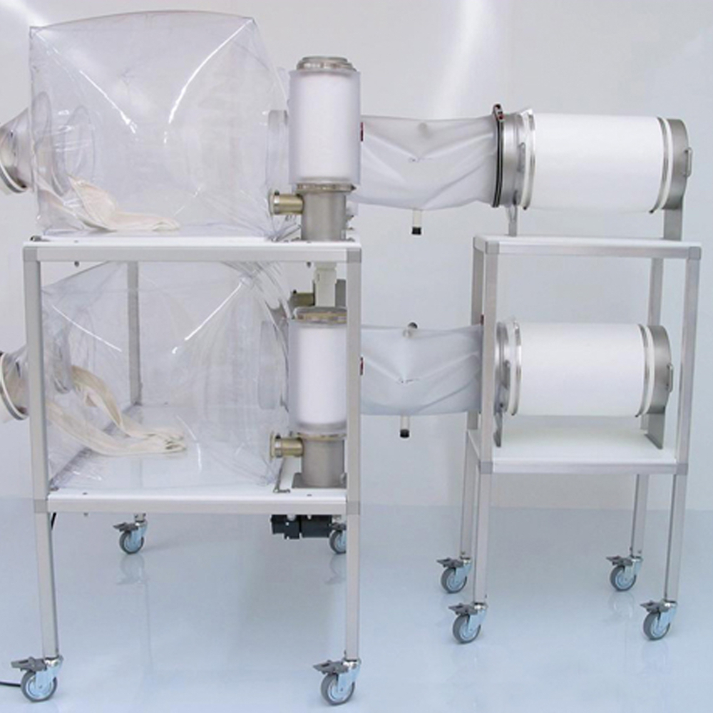 Transfer trolley cart to safely and securely transport sterilizing cylinders.